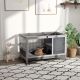  Indoor Rabbit Enclosure, Wooden Elevated Cage Habitat with Enclosed Run with Wheels - Ideal for Rabbits and Guinea Pigs
