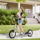 Aosom Youth Scooter Front and Rear Caliper Dual Brakes 12-Inch Inflatable Front Wheel Ride On Toy For Age 5+ - White