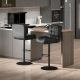  Bar Height Bar Stools Set of 2 with Adjustable Seat, Adjustable Swivel Barstools with Thick Padded Cushion and Metal Footrest for Home Bar, Black