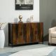  Industrial Sideboard Buffet Cabinet with Doors, Kitchen Cabinet, Coffee Bar Cabinet with Adjustable Shelves, RusticBrown
