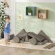 Qaba 12 Pieces Kids Foam Climbing Blocks with Washable Cover for Toddlers, Khaki