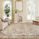  Area Rug 4x6, Machine Washable Rug, Non-Slip Classical Floral Print Floor Carpet for Living Room, Bedroom, Mixed-Brown