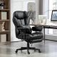 396lbs. Big and Tall Office Chair, Executive Office Chair with Footrest, Lumbar Support, and Reclining Function, Black