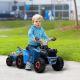 Aosom 6V Electric Toy Car with Back Trailer, Forward Backward, Wear-Resistant Wheels for Ages 18-36 Months, Blue