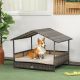  Wicker Dog House with Removable Cushion Lounge, Khaki