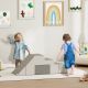 Qaba 2 Piece Foam Climbing Toys for Toddlers 1-3 Years to Slide, Climb and Crawl, Light Gray