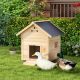  Duck Coop, Wooden Duck House with Openable Roof & Double Doors, Natural Wood
