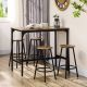  5-Piece Counter Height Bar Table and Chairs Set, Bar Table with Stools, Kitchen Table 4 Chairs, RusticBrown