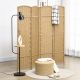  Folding Room Divider Screen 4 Panel 5.6 ' Tall Privacy Screen Freestanding Room Partition for Home Office, Nature Wood