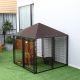  4.6' x 4.6' x 5' Outdoor Dog Kennel, Welded Wire Heavy Duty Dog Run, Dog Kennel Outside with Waterproof & UV Resistant Cover, for S&M Dogs, Black