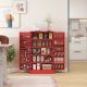  Kitchen Sideboard Cabinet, Large Kitchen Storage Cabinet w/ Double Doors & 5-tier Shelving for Home, Dining Room,Red