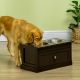  Large Elevated Dog Bowls with Storage Drawer Containing 11L Capacity, Raised Dog Bowl Stand Pet Food Bowl Dog Feeding Station,Brown