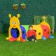 Qaba Caterpillar Tunnel, Toddler Tunnel for Kids Crawl and Climb Through, Kids' Play Structure Indoor Outdoor, 4 Sections, Multicolored