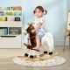 Qaba Rocking Horse with Sound, Ride on Horse with Saddle, Toddler Rocker, Gift for 3-8 Year Old,Brown