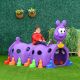 Qaba Caterpillar Tunnel, Toddler Tunnel for Kids Crawl and Climb Through, Kids' Play Structure Indoor Outdoor, 2 Sections, Purple