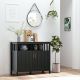  Sideboard Buffet Cabinet, Coffee Bar Cabinet with 2 Doors and Adjustable Shelves, Console Table for Kitchen Entryway Living Room, Black