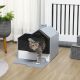  Hooded Cat Litter Box w/ Litter Mat, Litter Particle Catching, Gray