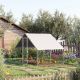  Large Chicken Coop Metal Chicken Run with Waterproof and Anti-UV Cover, Spire Shaped Walk in Fence Cage Hen House for Outdoor and Yard Farm Use, 1