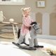 Qaba Kids Rocking Horse, Plush Toddler Ride on Toy with Realistic Neigh and Toy for 2–5 Years Old, Gray