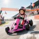 Aosom 24V Electric Go Kart for Kids, Drift Ride-On Racing Go Kart with 2 Speeds, for Boys Girls Aged 8-12 Years Old, Pink