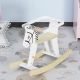 Qaba Wooden Rocking Horse Toddler Baby Ride-on Toys for Kids 1-3 Years with Classic Design & Wood Safety Bar, White