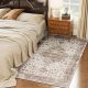  4x6 Area Rug, Vintage Machine Washable Rug, Non-Slip Floor Carpet for Living Room, Bedroom, Dining Room, Tan