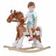 Qaba Toddler Rocking Horse, Kids Plush Rocking Chair Toy with Nursery Rhyme MusicBrown