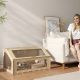  39 inch Hamster Cage Habitat with Acrylic Window & Openable Top for Dwarf Hamster, Gerbil, Guinea Pig, Rat, Oak