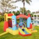  Kids Bounce House, 4-in-1 Rocket Inflatable Water Slide Jumping Castle with 2 Slides, Climbing Wall, Trampoline, & Water Pool Area, Air Blower