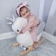 Qaba Kids Ride on Horse Swan Rocker with Sound, Plush Seat, Wooden Base, Safety Belt for Toddlers 18-36 Months, White
