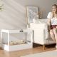  Hamster Cage with Openable Top & Lock, Hut, Transparent Acrylic Panels, Accessories, for Dwarf Hamster Gerbil, White