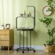  Parrot Stand Large Bird Perch Stand with Toy Hook & 3 Ladders, Parrot Perch, Bird Wooden Stand, Gray