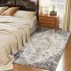  4x6 Area Rug, Vintage Machine Washable Rug, Non-Slip Carpet for Living Room, Bedroom, Dining Room,Brown and Green