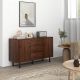  Retro Sideboard with 2 Cabinets 3 Drawers, Buffet Table, RusticBrown
