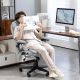  6 Point Vibrating Massage Office Chair with Heat, Microfiber Massage Desk Chair with Reclining Backrest, Light Gray