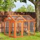  Wooden Chicken Run, Combinable Design with Perches, 4.6' x 2.8', Orange