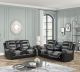 L647-2Pc Black And Grey Reclining Sofa Set (Sofa + Love)