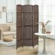  Folding Room Divider Screen 3 Panel 6' Tall Privacy Screen Freestanding Wood Partition for Home Office,Brown