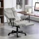  396lbs. Big and Tall Office Chair, Executive Office Chair with Footrest, Lumbar Support, and Reclining Function, Gray