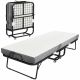  Folding Bed with Mattress for Adults, Single Size, Portable Foldable Bed with Memory Foam Mattress & Steel Frame, White