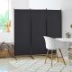  6' 3 Panel Room Divider, Indoor Privacy Screen for Home, Black