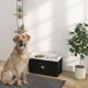  Pet Feeding Station Pet Dish Bowl Set with Storage, 2 Elevated Dog Bowls for Large Sized Dogs, White and Black