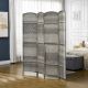  Folding Room Divider Screen 4 Panel 6' Tall Privacy Screen Freestanding Wood Partition for Home Office, Mixed Gray