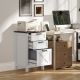  Vertical File Cabinet with 3 Drawers, Rustic Farmhouse Office Storage Cabinet for A4, Letter Size, Distressed White
