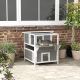  2-Story Wooden Cat House Outdoor with Balcony, Openable Top, Escape Door, Removable Panel & Floor, for Backyard, Outside