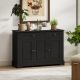  Sideboard Buffet Cabinet, Modern Accent Cabinet with 2 Drawers and Adjustable Shelves, Entryway Cabinet, Black