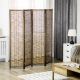  Hand Woven Room Divider, 4 Panel Folding Privacy Screen, Indoor Reed Partition Wall, 63