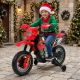 Aosom 6V Kids Motorcycle, Electric Motorcycle with Dirt Bike Style, Street Bike Design Battery Powered Ride On Toy with Training Wheels, Headlight, Music, Ages 5-8,Red