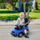 Aosom 2 In 1 Push Cars for Toddlers Kid Ride on Push Car Stroller Sliding Car with Horn Music Light Function Secure Bar Ride on Toy for Boy Girl 1-3 Years Old Blue