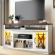 WHITE TV Stand with LED Lights for TVs up to 70